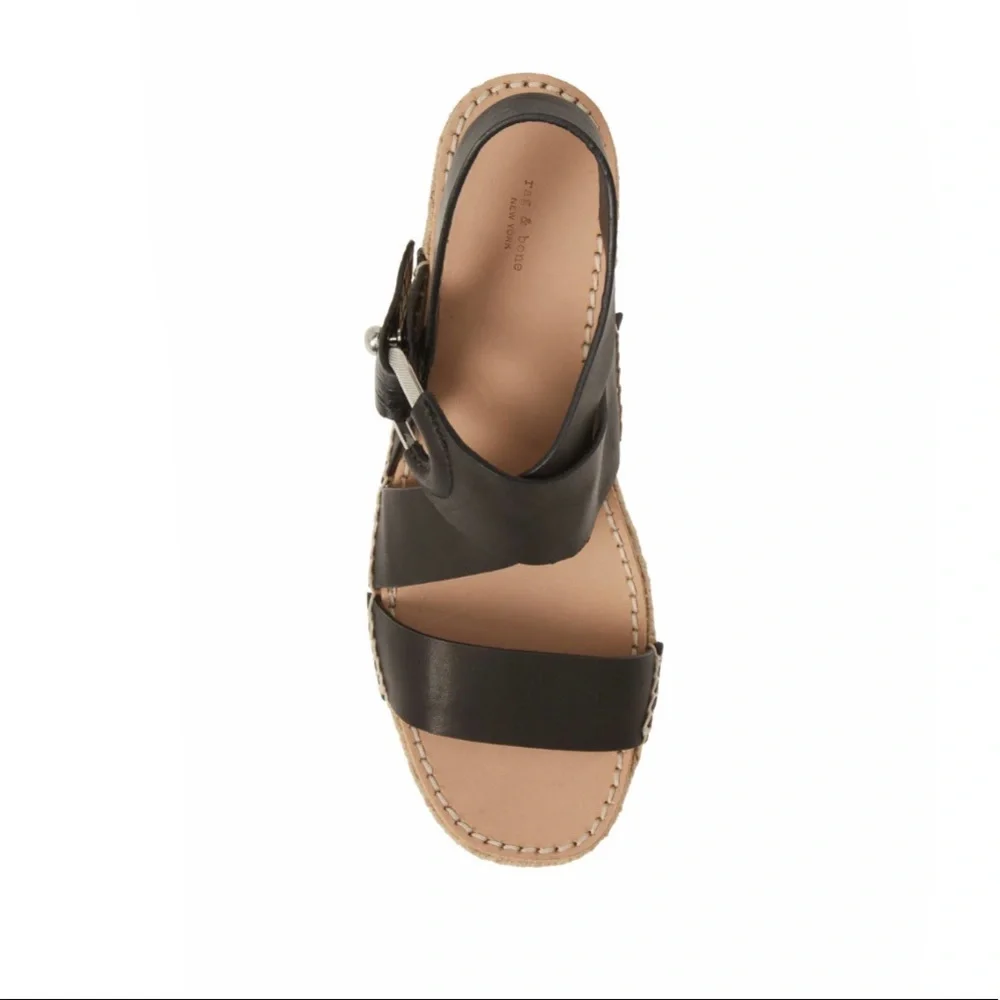 Rag & Bone | August Espadrille‎ Leather Platform Sandal